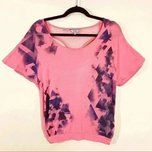 Guess Coral Layered Racerback Athleisure Blouse - Picture 1 of 10